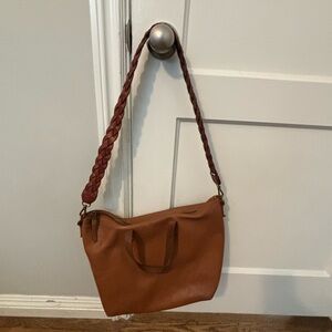 Madewell Zip Top Transport Leather Carryall Bag - English Saddle Brown